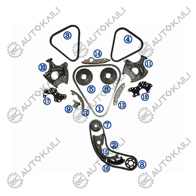 Zeitkette für AUDI/VW AUDI A6 4F2,C6 2.4 2393CC 133KW 177PS 2004.5-2008.10 06E109229F 106L