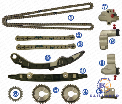 Steuerkette Kit For NISSAN TEANA J32 J31 2.3L 2.5L 3.5L 13028-JK00A 11*196L 13028-AL510 9*66L der Maschinen-VQ25DE