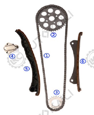 Zeitketten-Kit für IDEA 1.3 D Multijet 199 A3.000 1248CC 05.10 LINEA (323) 1.3 D Multijet 199 A3.000 1248CC 07.6 PALIO (178BX) 1.3 JTD Multijet 188 A9.000 1248CC 03.6- PUNTO / GRANDE PUNTO (199)