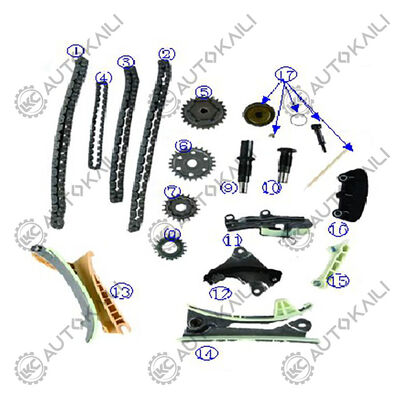 Plastic PA66 / PA46 Timing Chain Kit für LR3 245 Cu. In. V6 GAS Benzin 4.0L 05-07