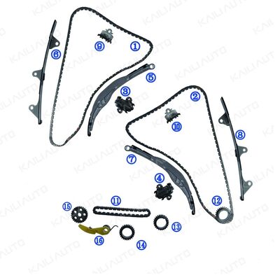 Kunststoff PA66 / PA46 Timing Chain Kit für Kia Carnival EX, LX, SX, SX Prestige 3.5L G6DT V6 22-25