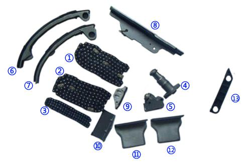 Steuerkettensatz aus Kunststoff PA66 / PA46 für INFINITI 4494CC V8 90-96 Q45 32V DOHC