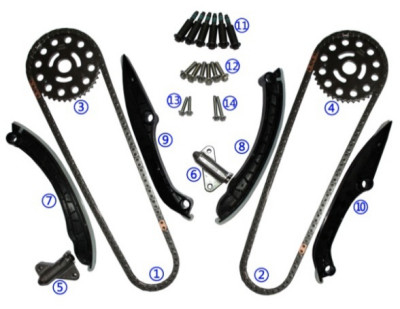 Steuerkette Kit For NAVARA HEBEN V9X V6 228HP 3.0L 2010,5 - Diesel-43960R 06CT.K-1-114L 43960R 43960R 8200854971 auf