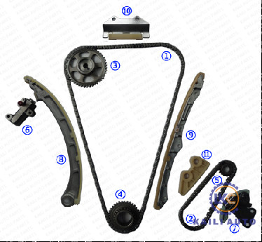 Steuerketteausrüstung für Element TSX-Maschine K24A1 K24A2 K24Z 2.4L DOHC 14401-PPA-004 176L Honda Accord-Element-CR-V ACURA