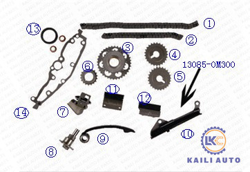 Steuerkette-Kit Fors NISSAN GA14DE GA16DE ANZEIGEN-ERHOLUNGSORT ALMERA 13028-53Y00 80L 13070-53Y10
